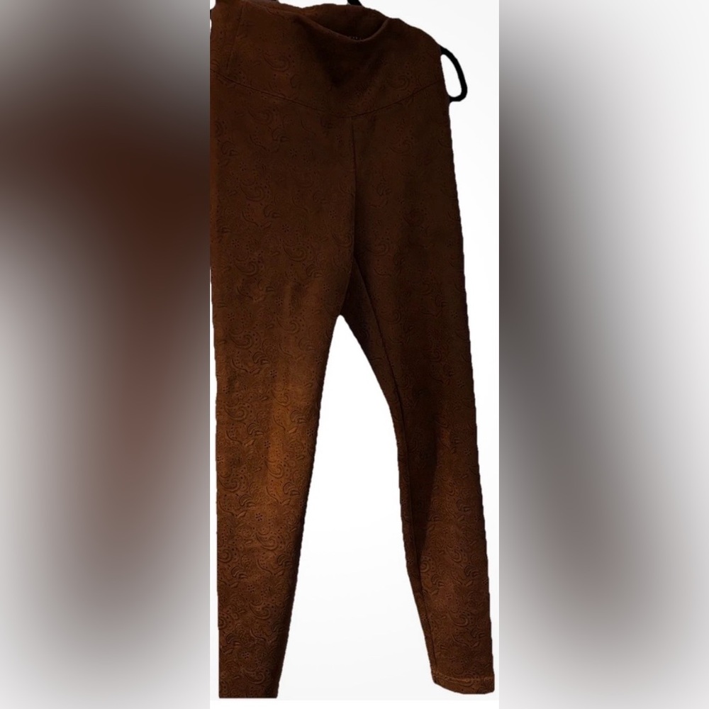 White House Black Market Faux suede patterned legging.